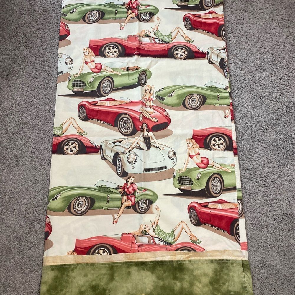 Vintage Car Print Pillowcase Handmade